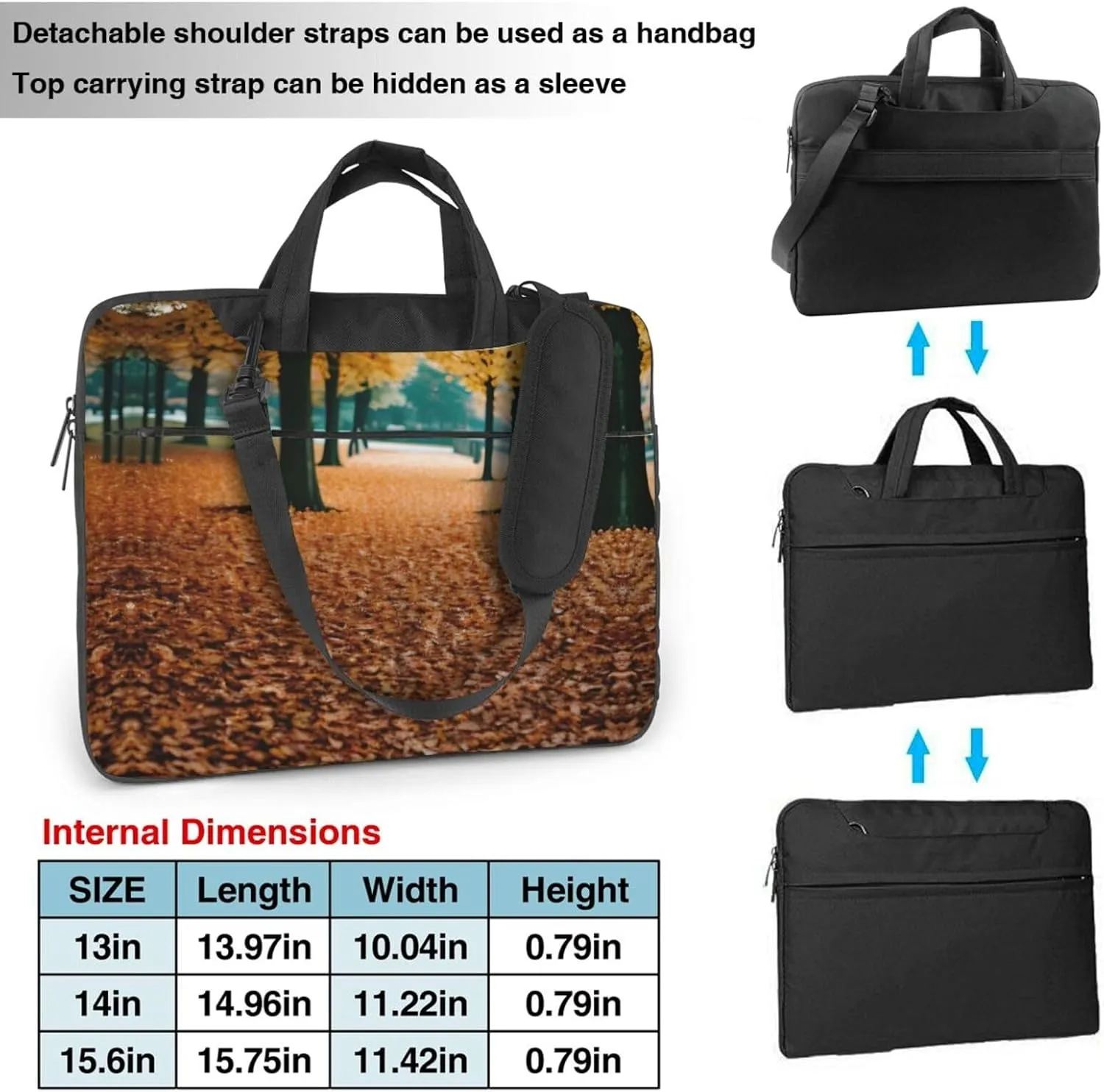 National Parks Sunshine Trees Print Notebook Computer Protective Carrying Cover With Pocket,13 Inch Laptop Shoulder Bag