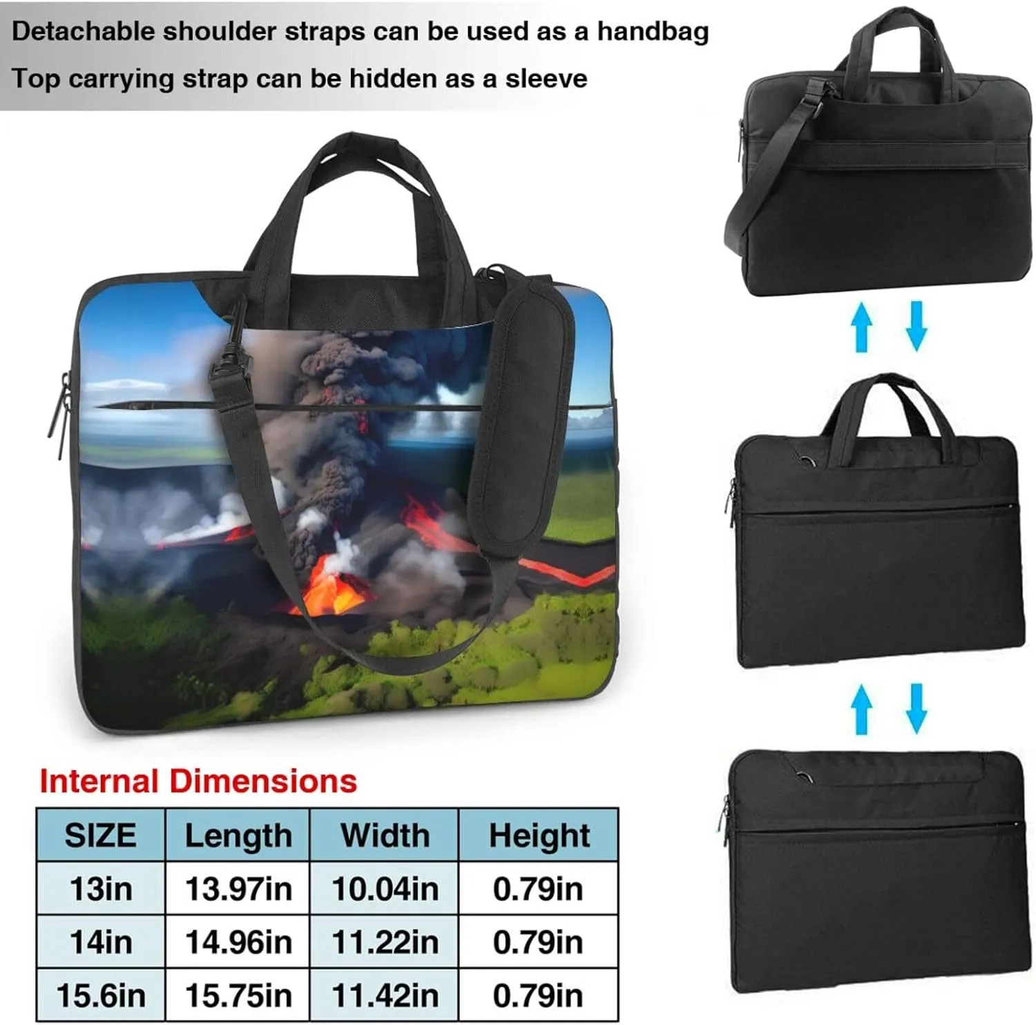 National Parks Sunshine Trees Print Notebook Computer Protective Carrying Cover With Pocket,13 Inch Laptop Shoulder Bag