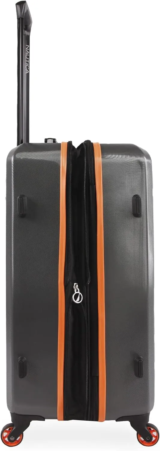 NAUTICA Roadie 3pc Hardside Luggage Set, Grey/Orange