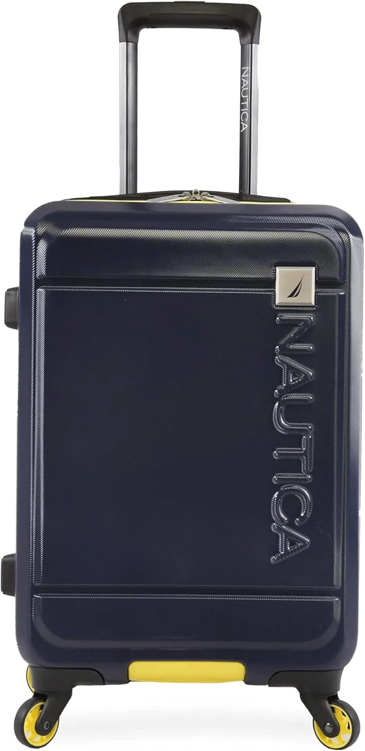 NAUTICA Roadie 3pc Hardside Luggage Set, Navy/Yellow