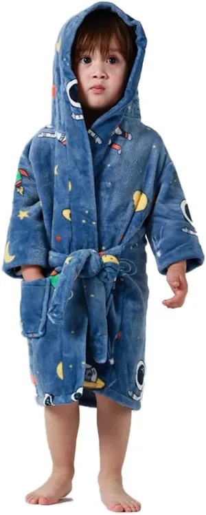 NAVARCH Children's Robe,Boys and Girls Soft Comfortable Flannel Hoodie Sleepwear 1-7 Years