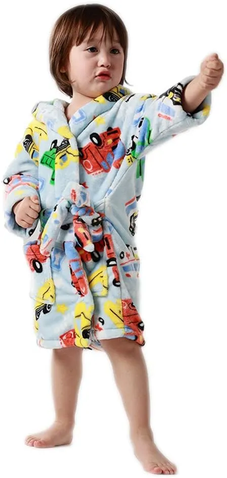 NAVARCH Children's Robe,Boys and Girls Soft Comfortable Flannel Hoodie Sleepwear 1-7 Years