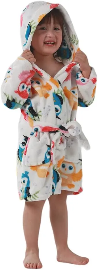 NAVARCH Children's Robe,Boys and Girls Soft Comfortable Flannel Hoodie Sleepwear 1-7 Years