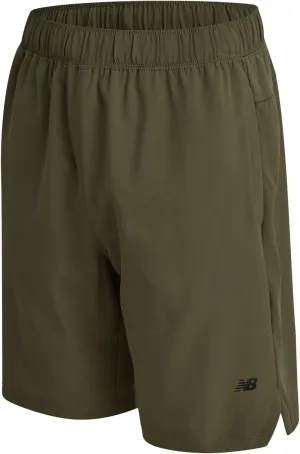 New Balance Boys Active Shorts - Kids Athletic Performance Woven Shorts with Pockets - Gym Shorts for Boys (8-20), Size 10-12, Dark Olivine