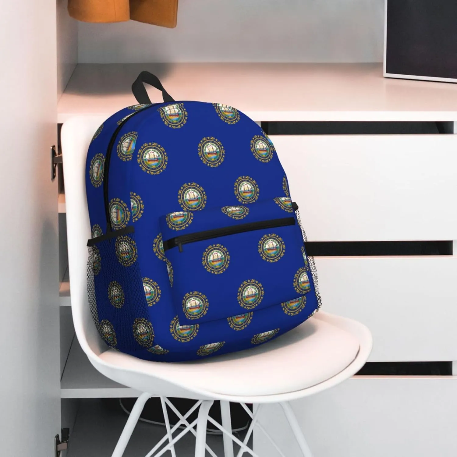 New Hampshire State Flag Men Women Office Laptop Backpack,Work Bag 15.7 Inch Business Travel Bags Large Capacity