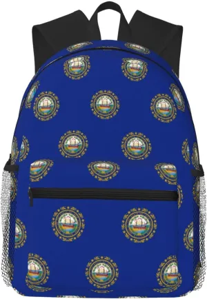 New Hampshire State Flag Men Women Office Laptop Backpack,Work Bag 15.7 Inch Business Travel Bags Large Capacity
