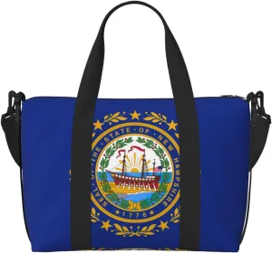 New Hampshire State Flag Travel Duffel Bag Carry On Tote Bags For Men,Weekender Overnight Bag,Sports Tote Gym Bag