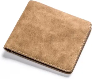 New Men Retro Wallet Two Folding Male Purse Holder Solid Color Short Wallet Purse And Wallet