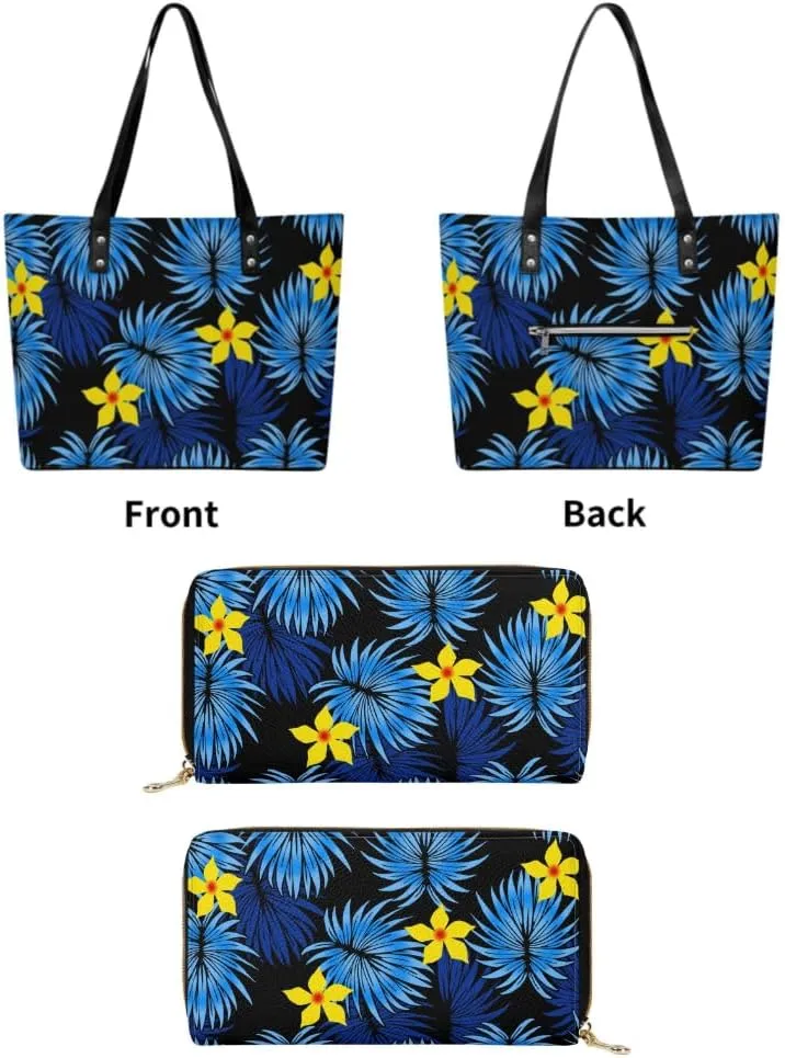 New Women'S Handbags And Purses Polynesian Custom Patterned Pu Shoulder Bag Durable Storage Bag