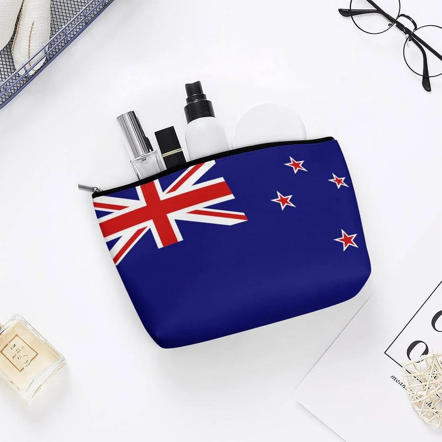 New Zealand Flag Makeup Bag Portable Travel Large -capacity Storage Bag