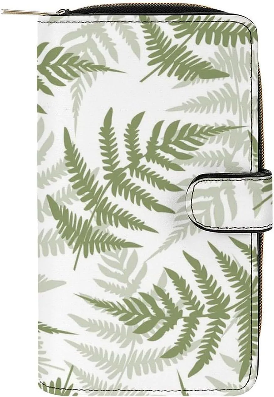 New Zealand Maori Fern Long Wallet for Men Women Credit Card Holder Purses Coin Pouch with ID Window