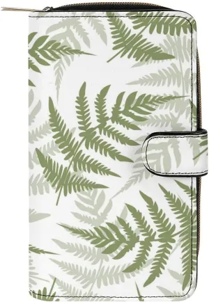 New Zealand Maori Fern Long Wallet for Men Women Credit Card Holder Purses Coin Pouch with ID Window