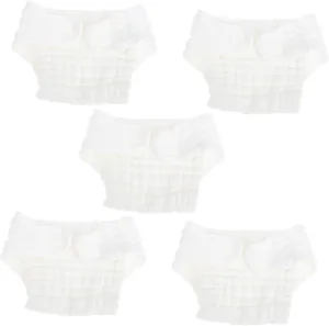 Newborn White Diaper Pants 5 Pack Soft Breathable Cloth Diapers Washable