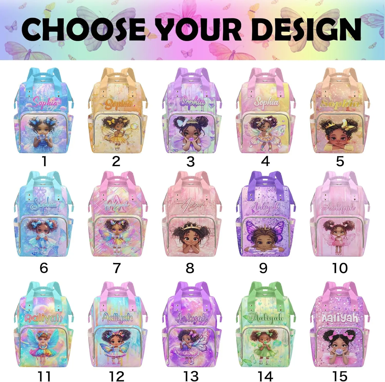 Newcos Personalized Name Diaper Bag for Women Men Custom Mommy Backpack Baby Bags Customized Large Capacity Daypack Shoulder Bag for New Mom Baby Travel Camping Work Office Pink