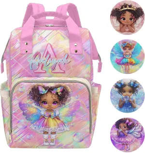 Newcos Personalized Name Diaper Bag for Women Men Custom Mommy Backpack Baby Bags Customized Large Capacity Daypack Shoulder Bag for New Mom Baby Travel Camping Work Office Pink