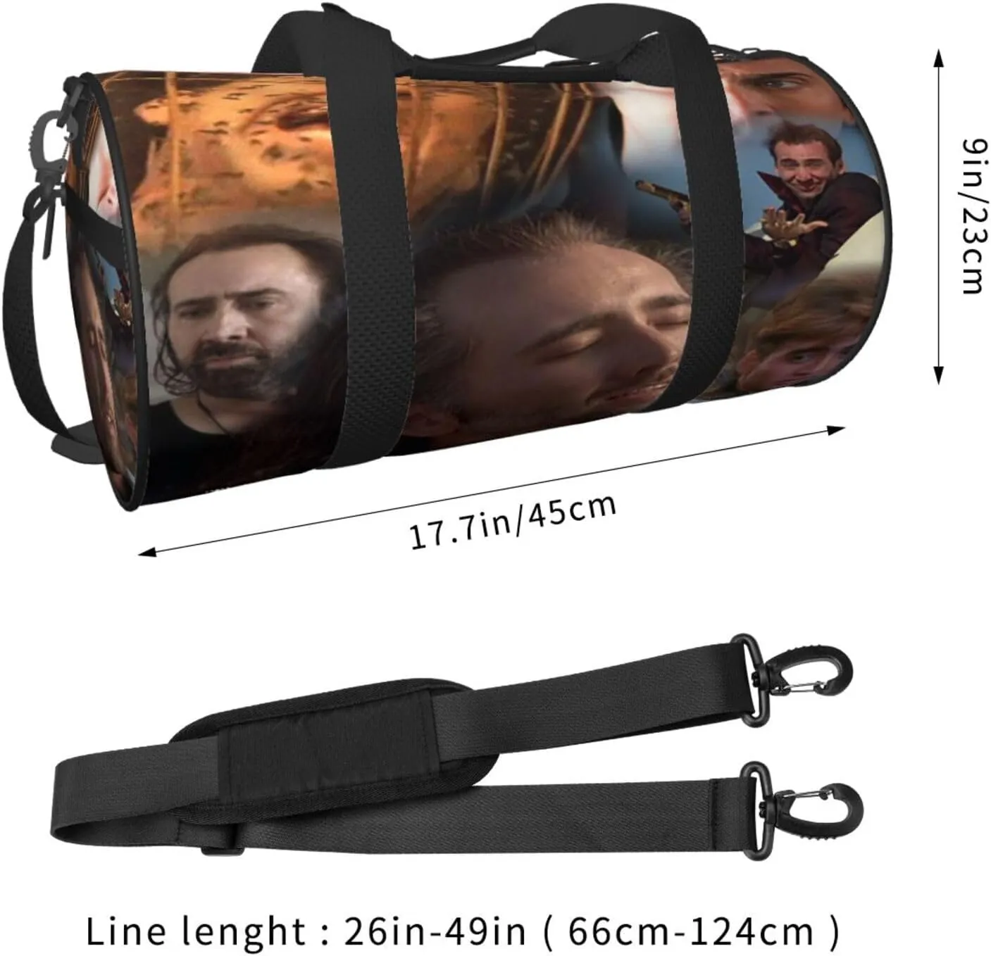 Nic-olas Cage Gym Bag for Women and Men, Gyms Waterproof Dufflebag Lightweight Carryon Gymbag