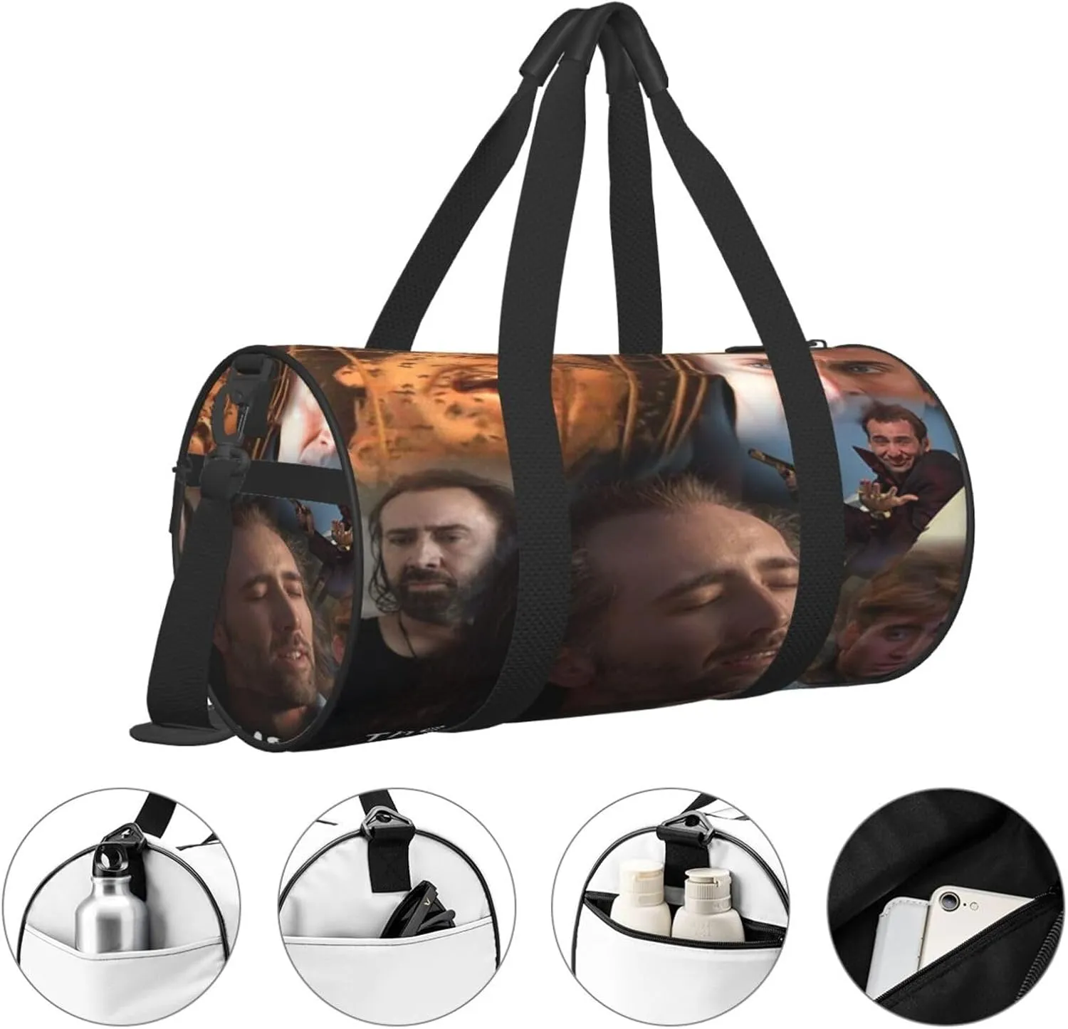 Nic-olas Cage Gym Bag for Women and Men, Gyms Waterproof Dufflebag Lightweight Carryon Gymbag