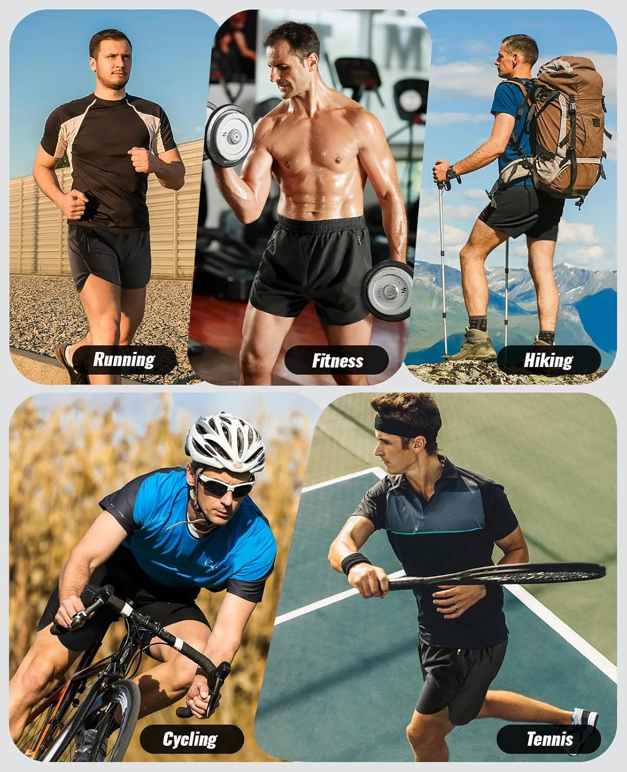 Niksa Men’s Running Shorts 3" Workout Athletic Shorts with Zipper Pockets Lightweight Quick Dry Gym Shorts