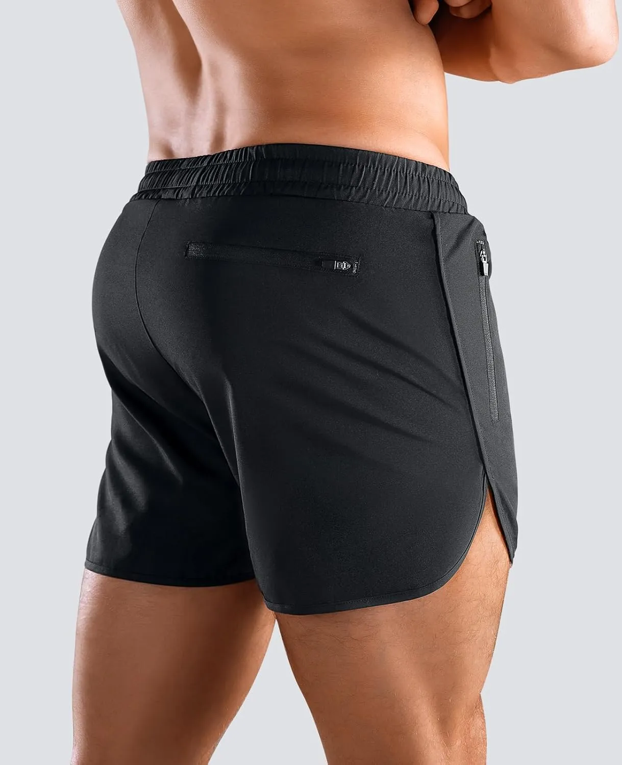 Niksa Men’s Running Shorts 3" Workout Athletic Shorts with Zipper Pockets Lightweight Quick Dry Gym Shorts