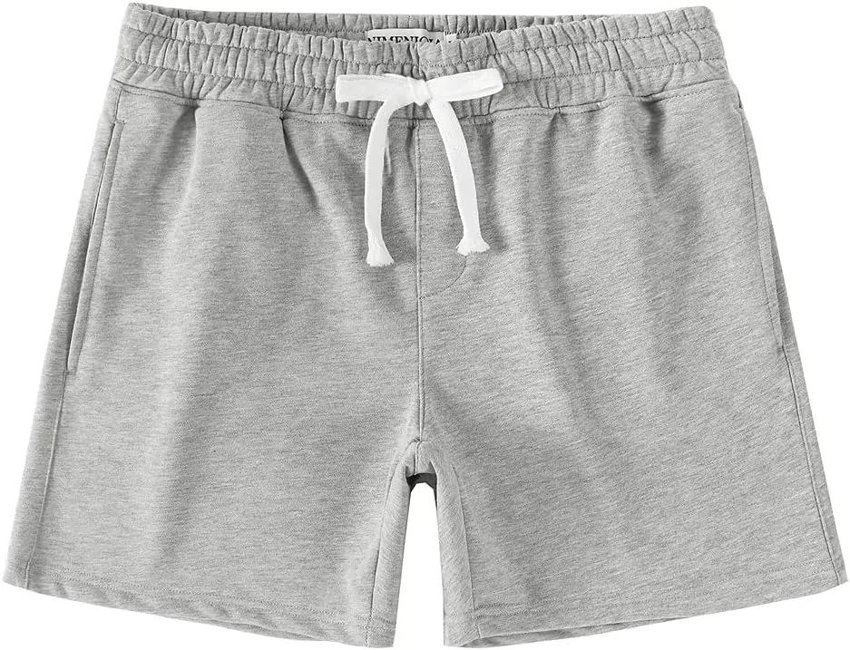 NIMENJOJA Mens 5.5" Athletic Gym Shorts Cotton Jogger Workout Lounge Jersey Zipper Pocket Sweat Shorts