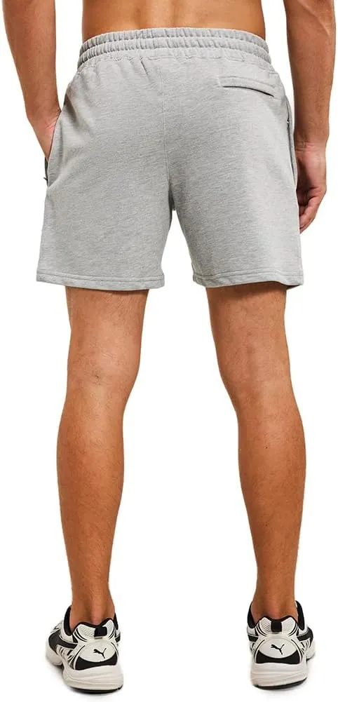 NIMENJOJA Mens 5.5" Athletic Gym Shorts Cotton Jogger Workout Lounge Jersey Zipper Pocket Sweat Shorts