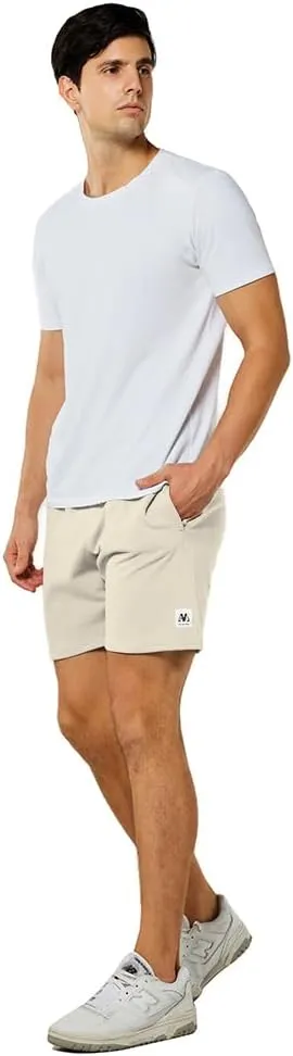 NIMENJOJA Mens 7" Sweat Shorts Cotton Workout Gym Jogger Lounge Shorts with Zipper Pockets