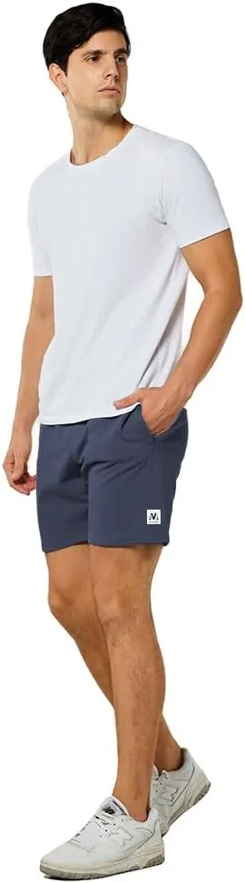 NIMENJOJA Mens 7" Sweat Shorts Cotton Workout Gym Jogger Lounge Shorts with Zipper Pockets
