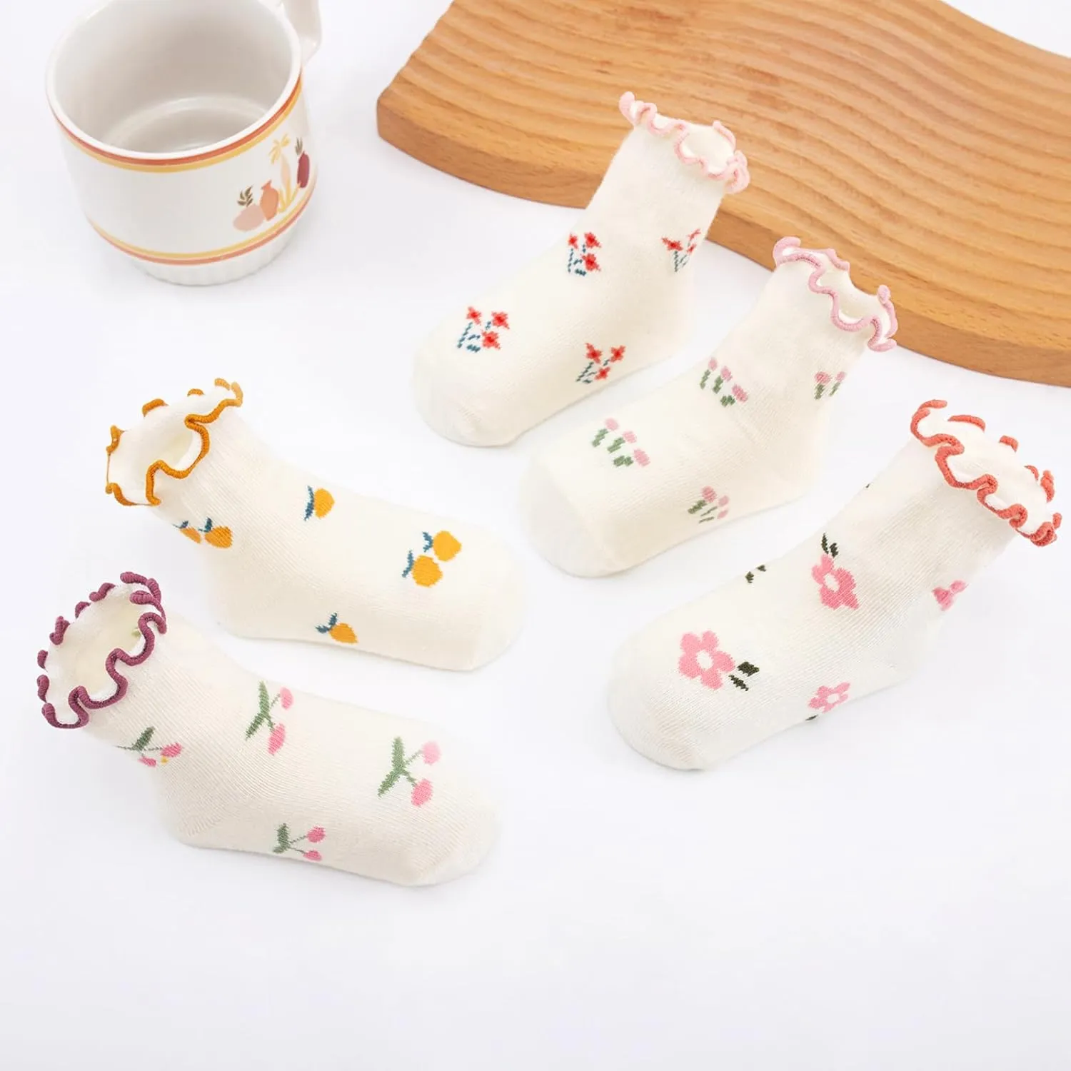 Non Slip Grip Ankle Baby Socks 12 Pack for Toddler Boys and Girls Kids Infant Baby Cute Cotton Socks