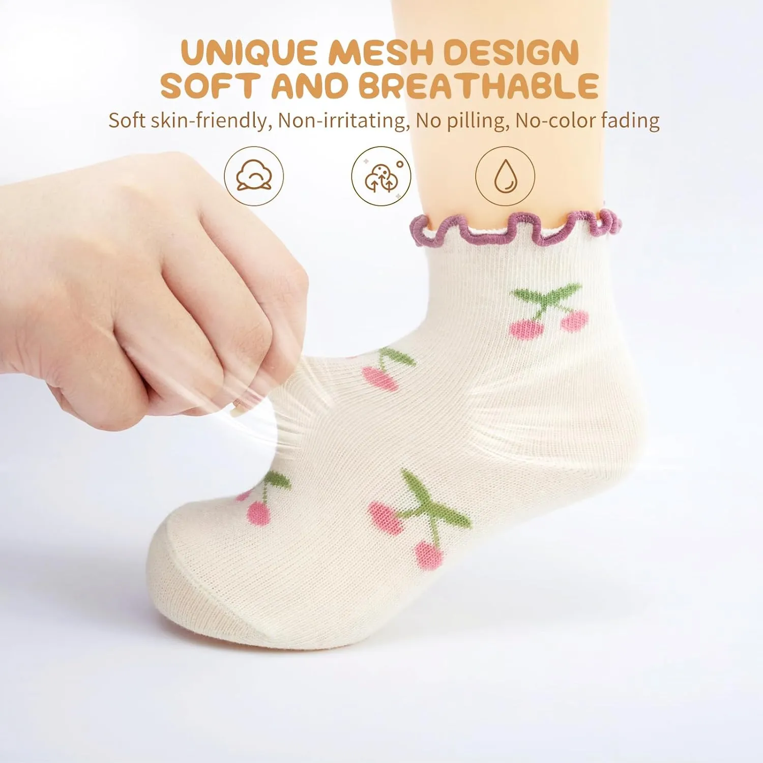 Non Slip Grip Ankle Baby Socks 12 Pack for Toddler Boys and Girls Kids Infant Baby Cute Cotton Socks