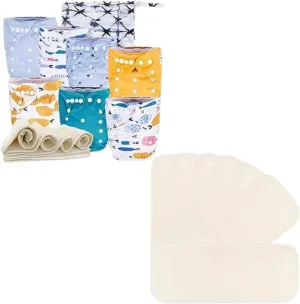 Nora's Nursery Cloth Diapers   7 Pack Inserts with Snap