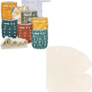 Nora's Nursery Cloth Diapers   7 Pack Inserts with Snap