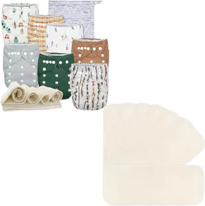 Nora's Nursery Cloth Diapers   7 Pack Inserts with Snap