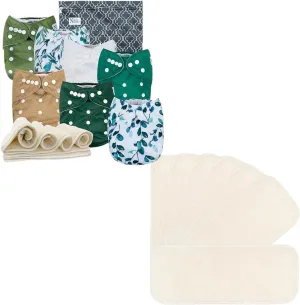 Nora's Nursery Morning Dew Cloth Diapers   7 Pack Inserts with Snap