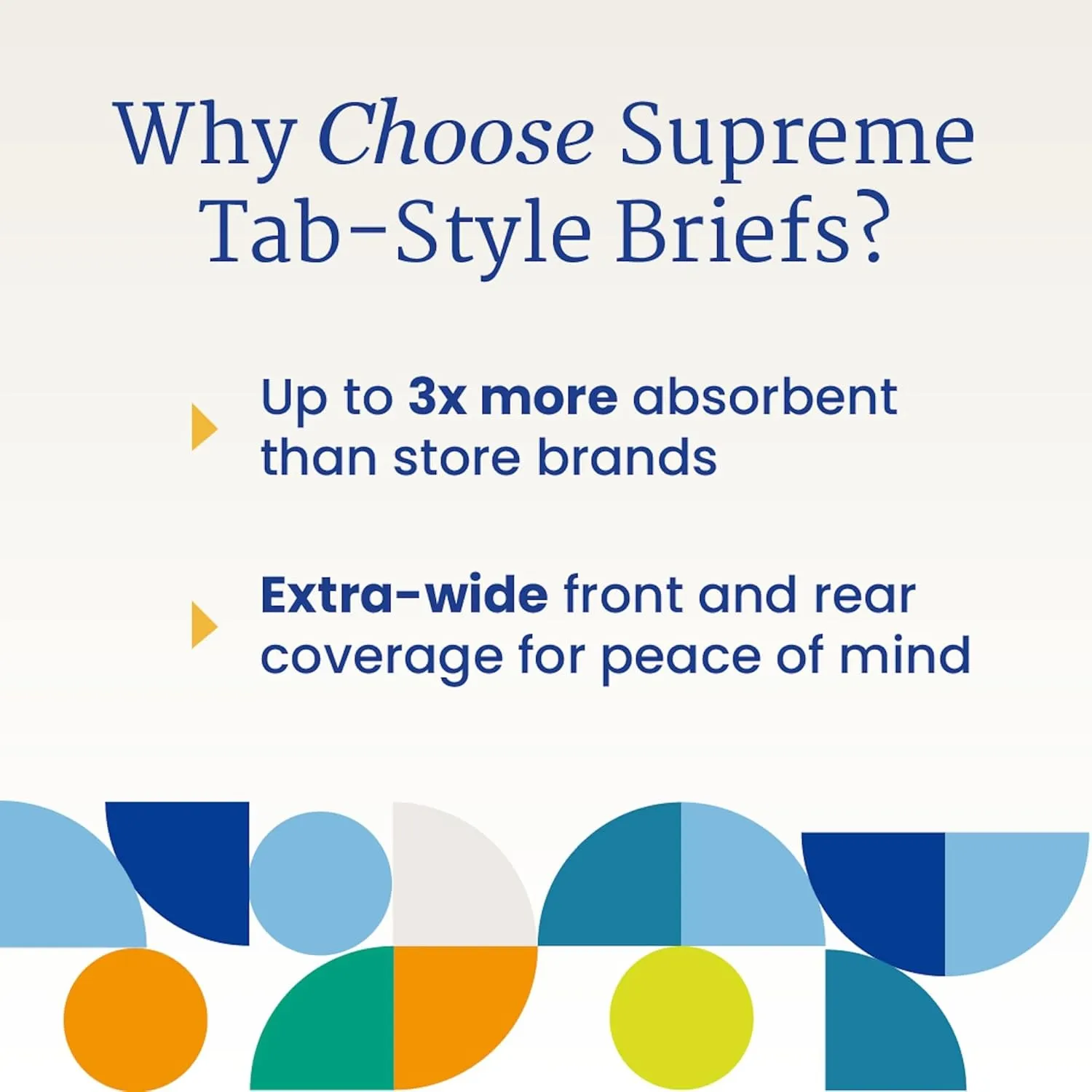 NorthShore Supreme Incontinence Tab-Style Briefs for Men and Women, White, X-Large, Trial Pack/4