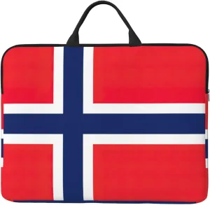 Norwegian flag print Durable Travel Laptop Bag HandBag Shockproof Carrying Bag Briefcase for 14inch Laptop Notebook