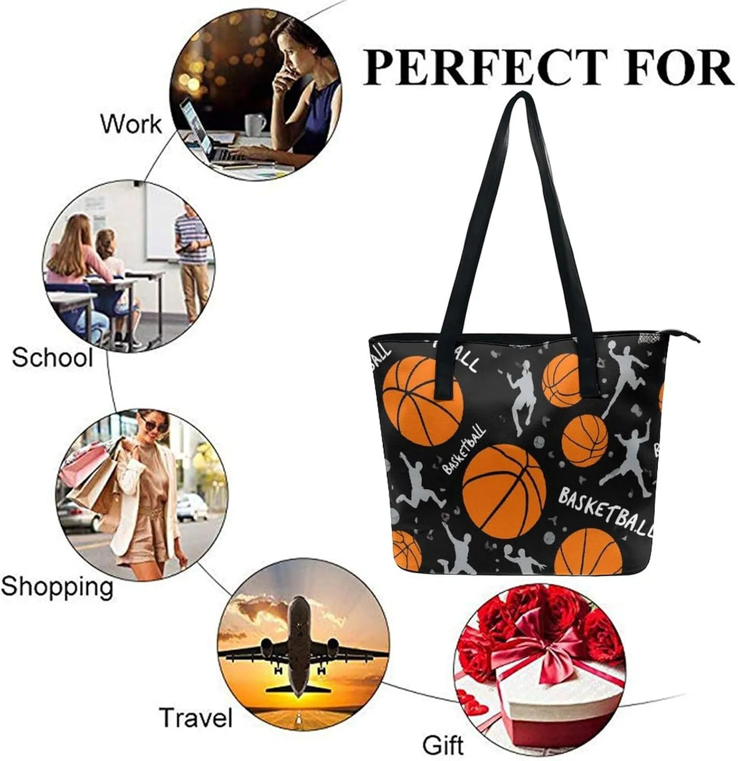 Novelty Handbag for Adults, Women's Large Capacity Tote Bag Laptop Bags with Compartment for Business