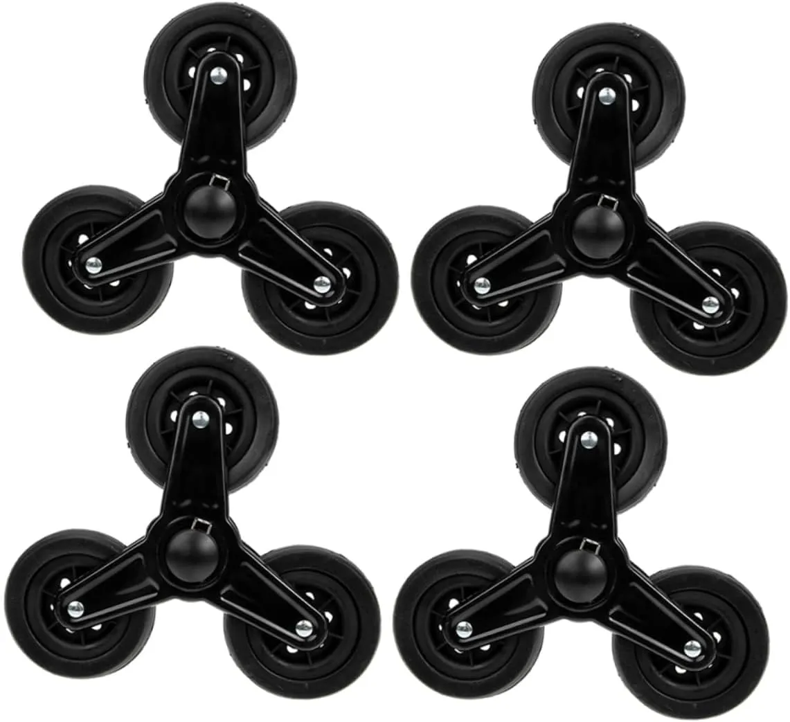 NUOBESTY Stair Climbing Car Accessories 2 Pair of Triangle Casters Replacement Wheels for Shopping Cart Sturdy Stable