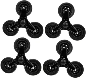 NUOBESTY Stair Climbing Car Accessories 2 Pair of Triangle Casters Replacement Wheels for Shopping Cart Sturdy Stable