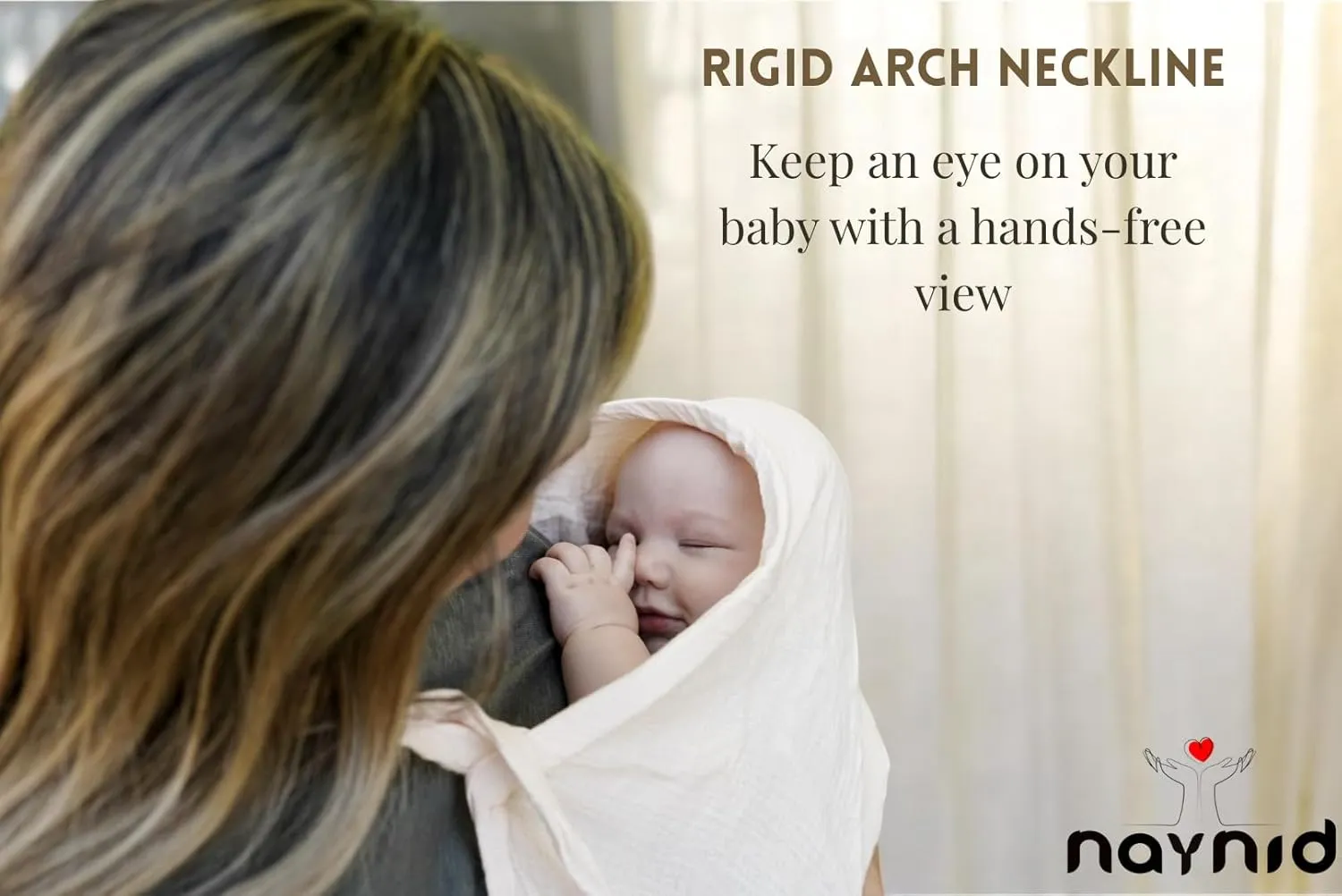 Nursing Cover – 100% Cotton Muslin, Snap Buttons, Rigid Neckline, Lightweight, Breathable, with Carry Pouch