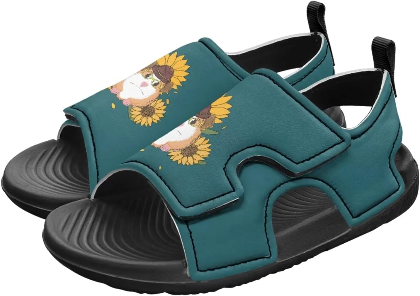 Nylon buckle Daisy Floral Hamster Kids' Sandals for Boys Suitable for Outdoor Play Fashioned Walking Shoes