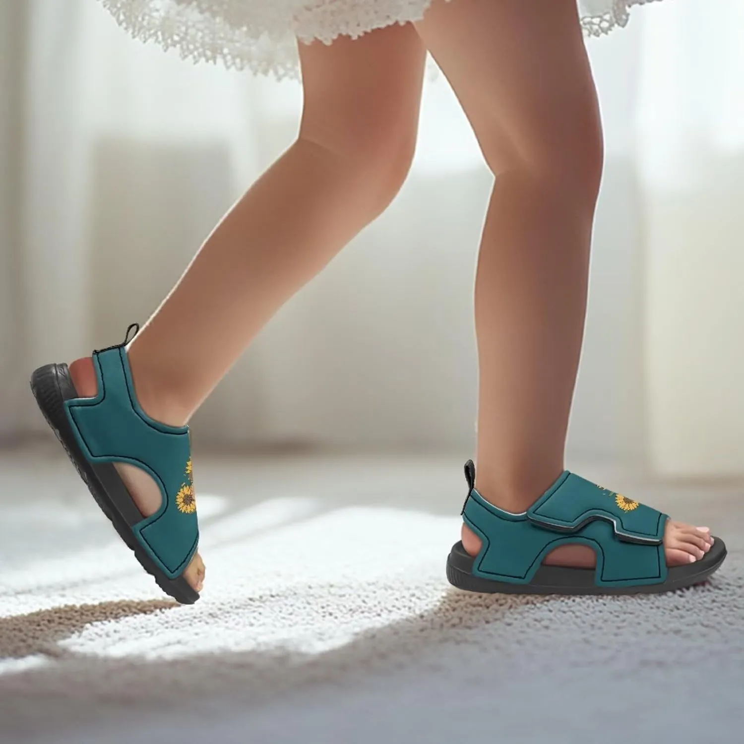 Nylon buckle Daisy Floral Hamster Kids' Sandals for Boys Suitable for Outdoor Play Fashioned Walking Shoes