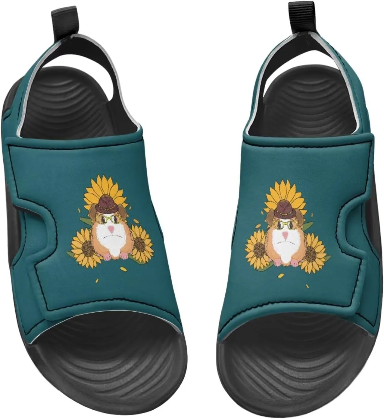 Nylon buckle Daisy Floral Hamster Kids' Sandals for Boys Suitable for Outdoor Play Fashioned Walking Shoes