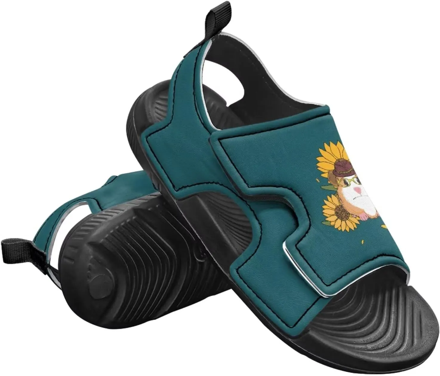 Nylon buckle Daisy Floral Hamster Kids' Sandals for Boys Suitable for Outdoor Play Fashioned Walking Shoes
