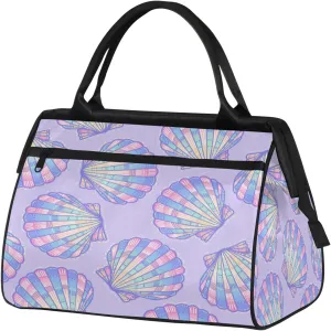 Ocean Colorful Shell Travel Duffel Bag Gym Tote Bag for Women Men Waterproof Weekend Overnight Bag Carry On Tote Luggage with Pocket Personal Item Bags Sports Bag fit Travel Sports Gym Yoga