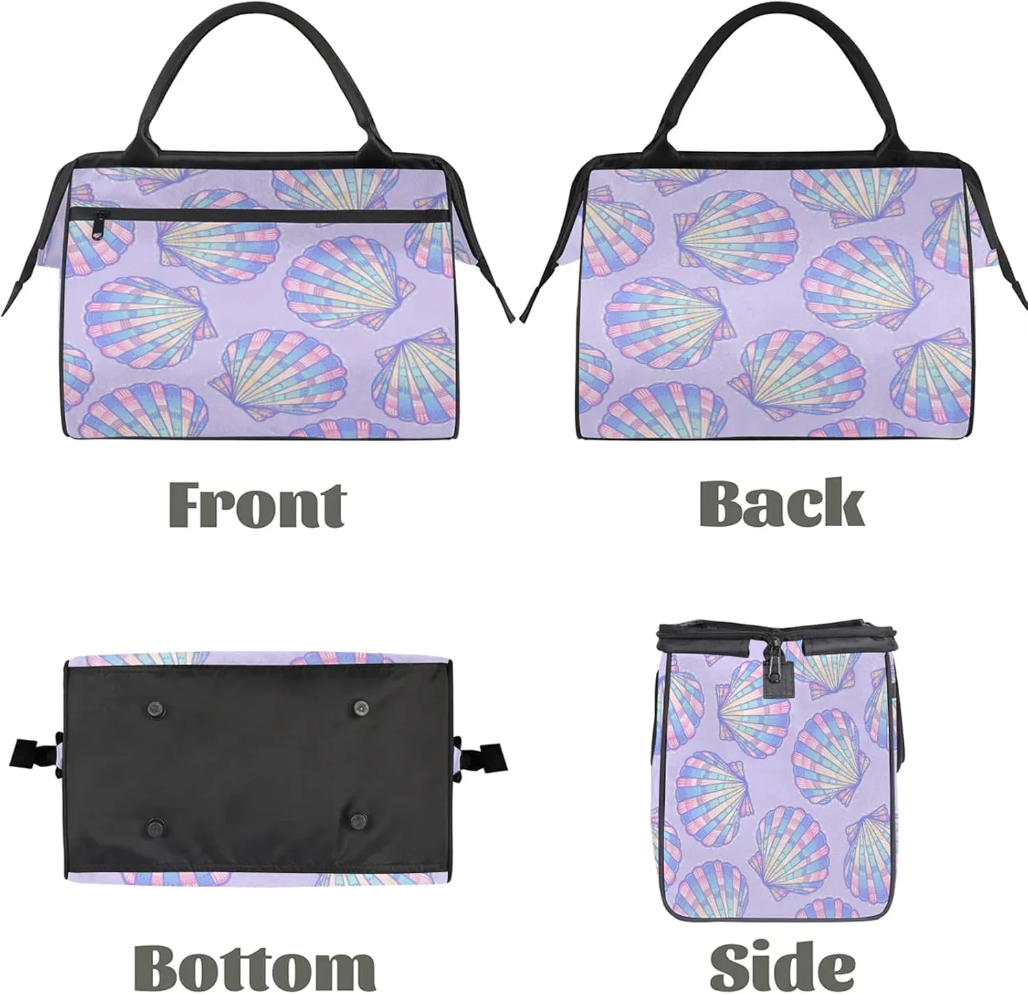 Ocean Colorful Shell Travel Duffel Bag Gym Tote Bag for Women Men Waterproof Weekend Overnight Bag Carry On Tote Luggage with Pocket Personal Item Bags Sports Bag fit Travel Sports Gym Yoga
