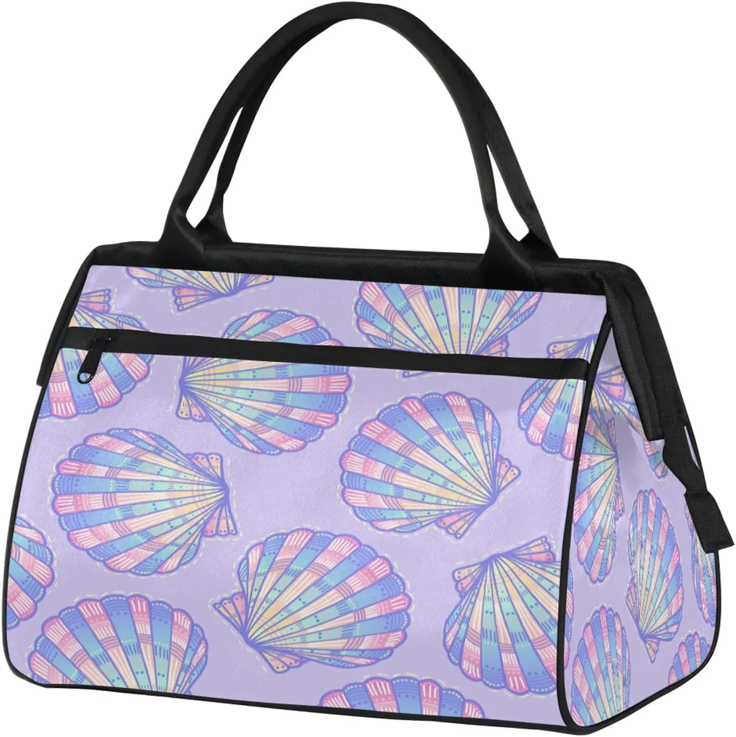 Ocean Colorful Shell Travel Duffel Bag Gym Tote Bag for Women Men Waterproof Weekend Overnight Bag Carry On Tote Luggage with Pocket Personal Item Bags Sports Bag fit Travel Sports Gym Yoga