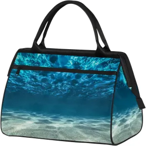 Ocean Summer Sunshine Travel Duffel Bag Gym Tote Bag for Women Men Waterproof Weekend Overnight Bag Carry On Tote Luggage with Pocket Personal Item Bags Sports Bag fit Travel Sports Gym Yoga