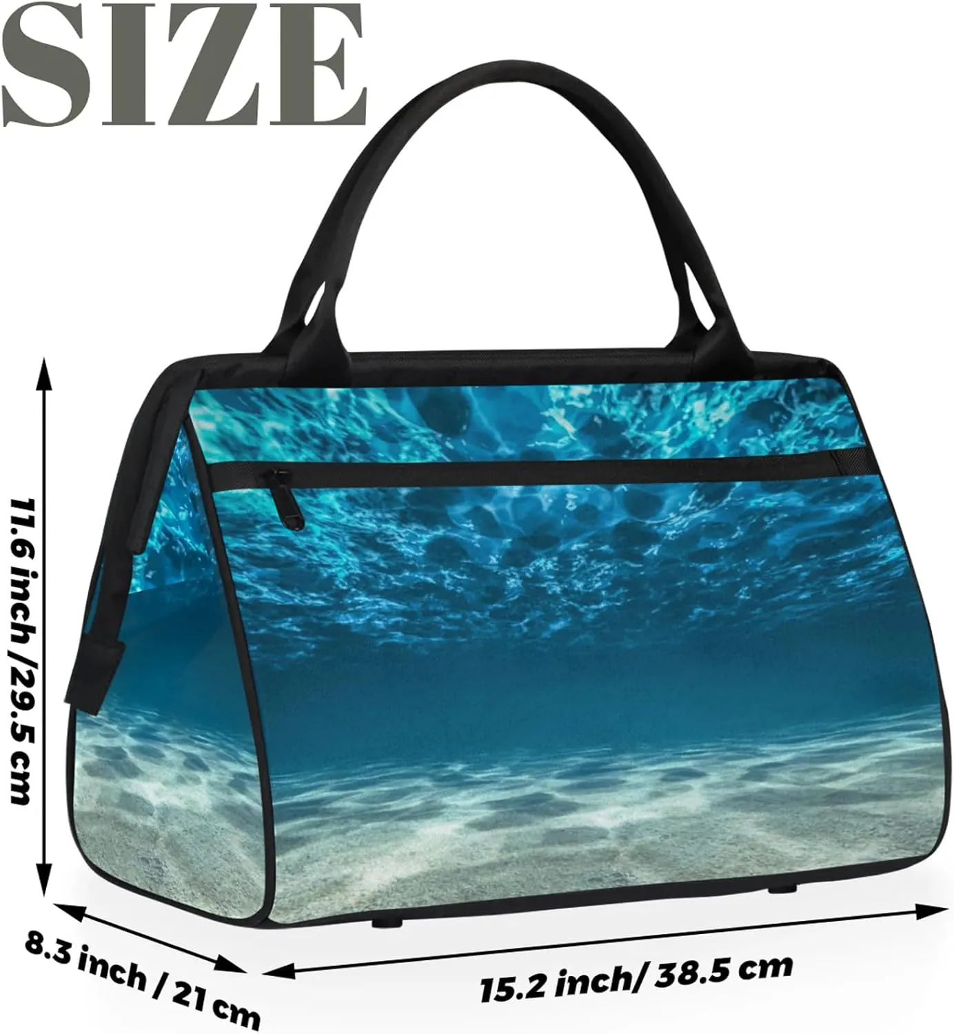 Ocean Summer Sunshine Travel Duffel Bag Gym Tote Bag for Women Men Waterproof Weekend Overnight Bag Carry On Tote Luggage with Pocket Personal Item Bags Sports Bag fit Travel Sports Gym Yoga