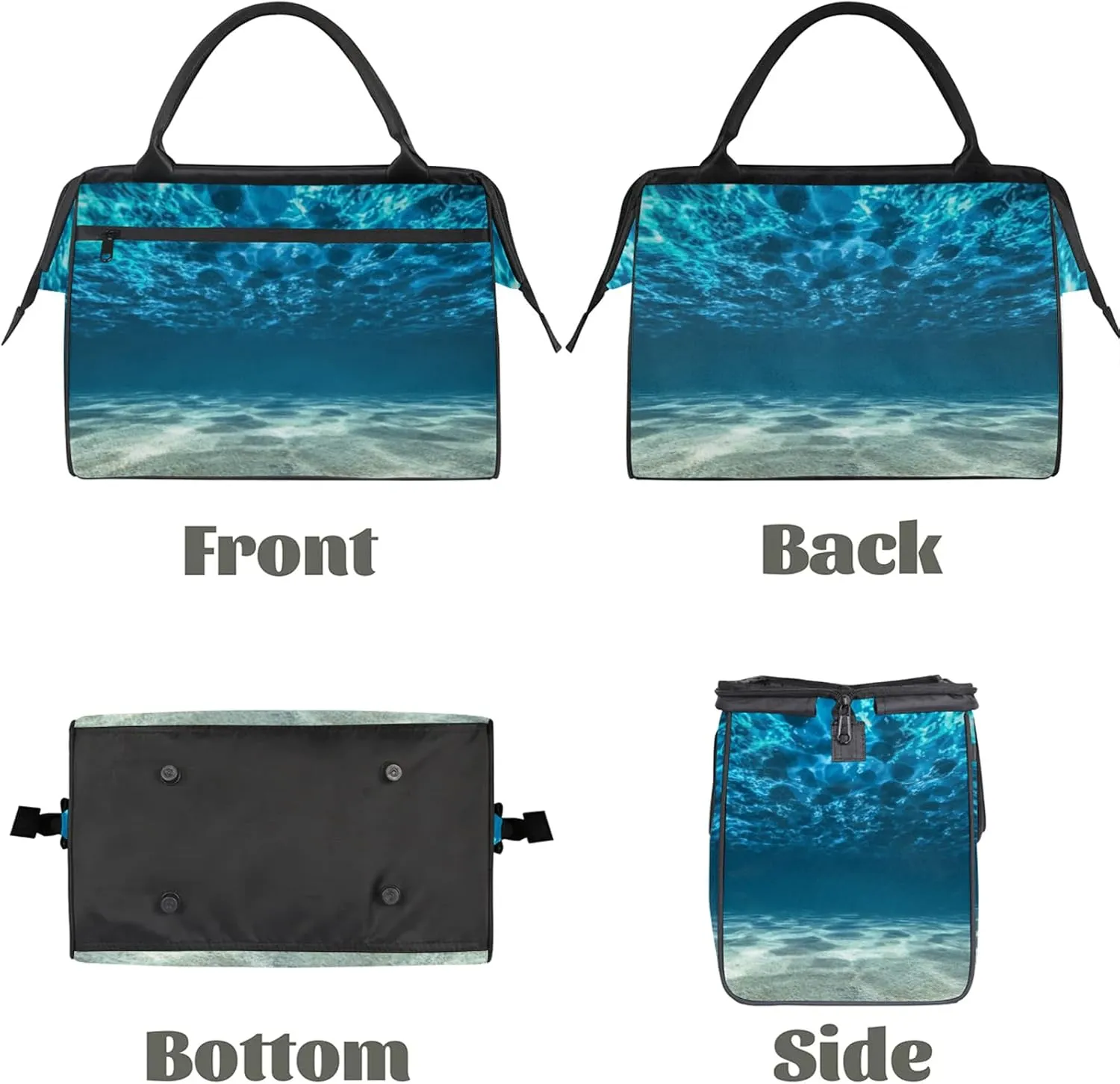 Ocean Summer Sunshine Travel Duffel Bag Gym Tote Bag for Women Men Waterproof Weekend Overnight Bag Carry On Tote Luggage with Pocket Personal Item Bags Sports Bag fit Travel Sports Gym Yoga