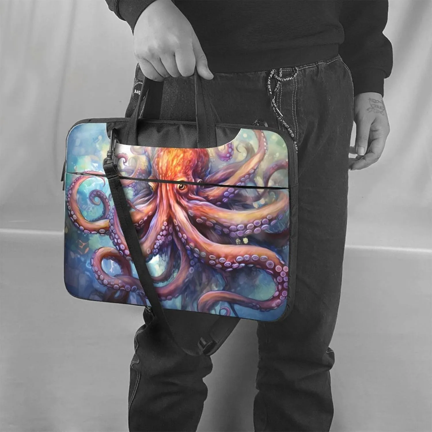 octopus tentacles Pattern Laptop Bag - with Soft Interior, Multiple Pockets - Ideal for Men, Travel and Business